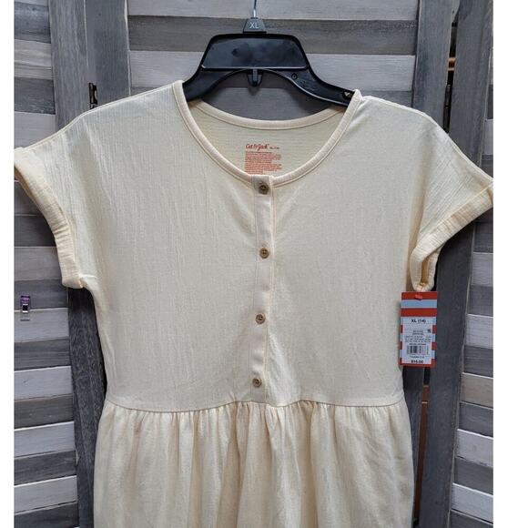 Girls' Ivory Cap Sleeve Dress | Cat & jack | X Large (14) - Picture 3 of 9